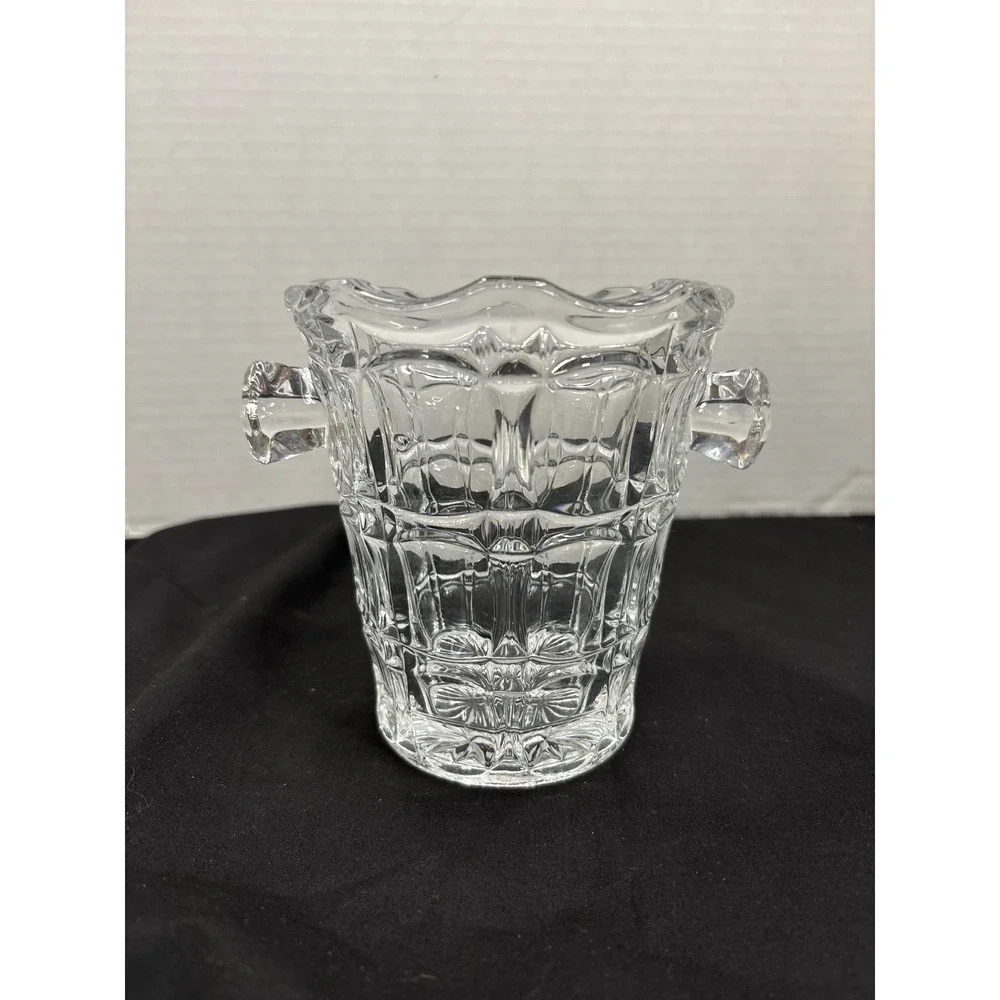 Crystal Vase with Handles Clear Cut Glass‎ Flower Vase Home Decor Vintage